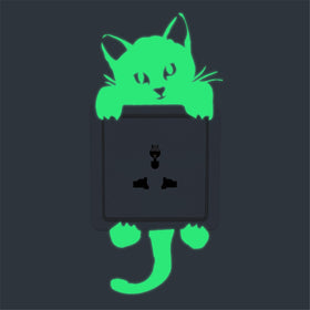 Cartoon Switch Sticker Glow in the Dark Cat